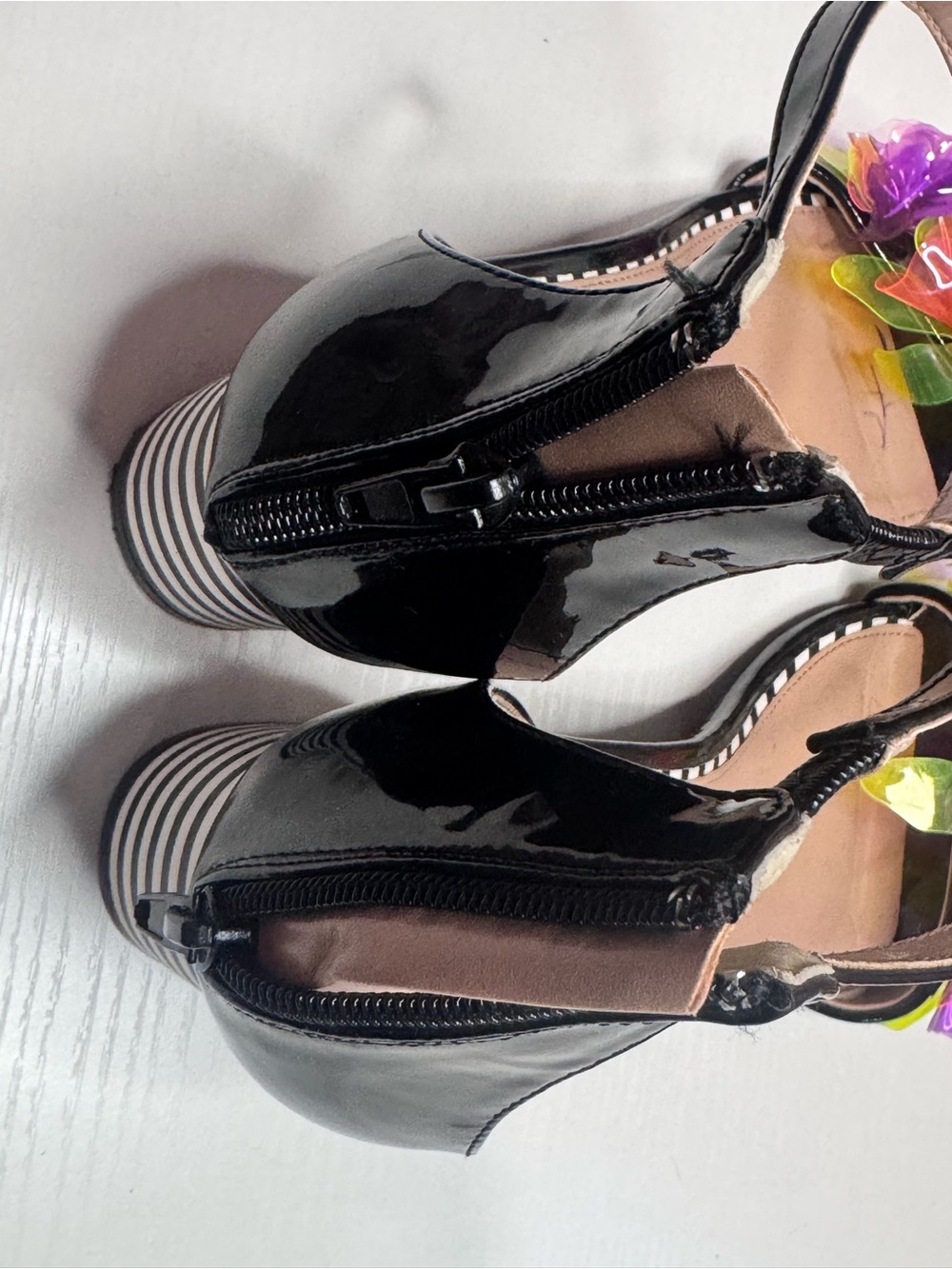 Betsey Johnson Women’s Black Floral Accent Ankle-Strap Sandals - Picture 3 of 5